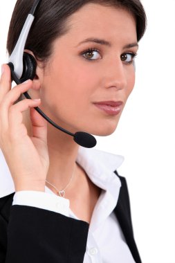 Young telephone operator clipart