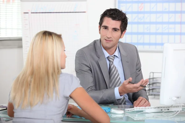 Meeting with manager — Stock Photo, Image