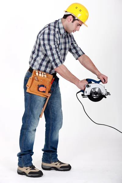 Handwerker-Kreissäge — Stockfoto