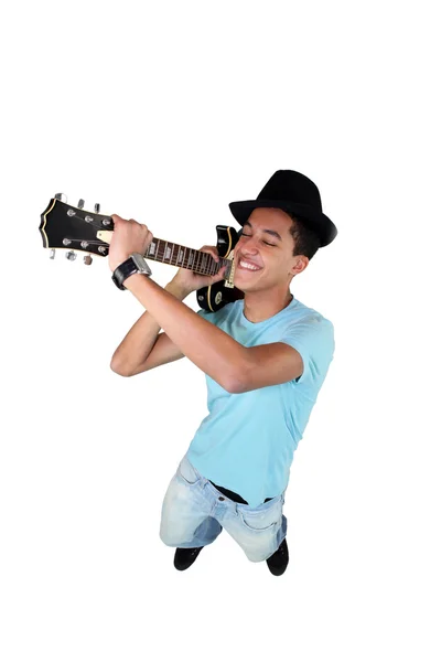 Мбаппе играет на гитаре — стоковое фото