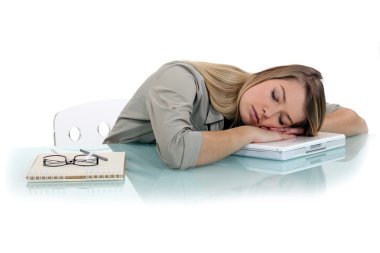 Tired woman napping clipart