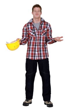 Young man begging for money clipart
