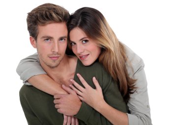 Embracing couple clipart