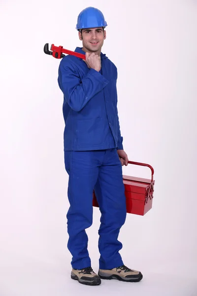 Worker with toolbox — Stock Photo, Image