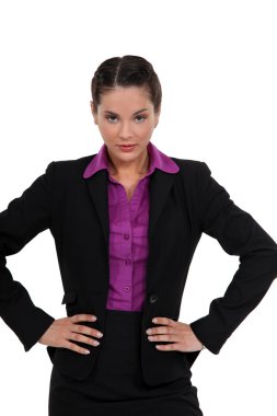 Woman with hands on hips clipart