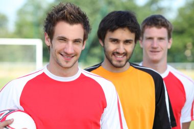 Lads at football pitch clipart