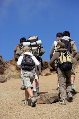 Group of hikers clipart