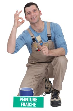 Painter giving the a-ok sign clipart