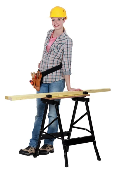 木工家である女性 — ストック写真