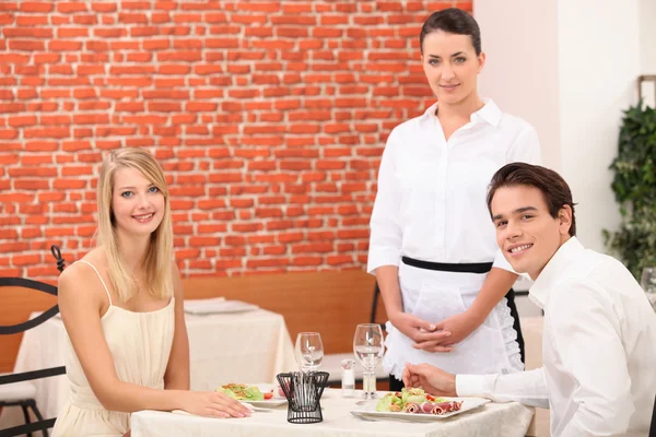 Couple in a restaurant Stock Photo