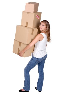 Pretty girl moving out clipart