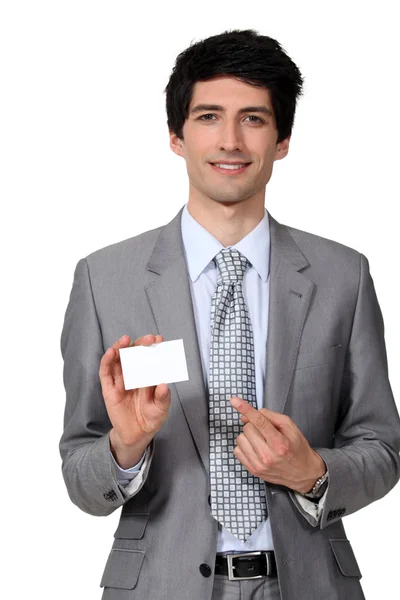 Executive with business card — Stock Photo, Image