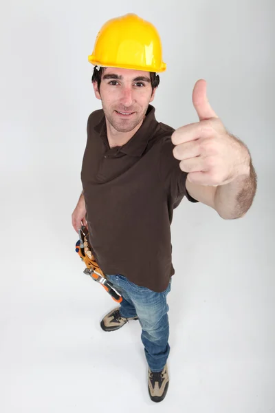 Thumbs up from a builder — Stock Photo, Image