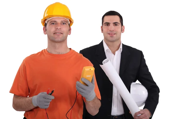 Designer with electrician — Stock Photo, Image