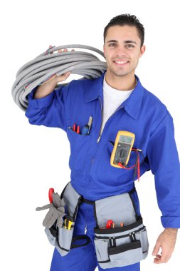 Handsome electrician clipart