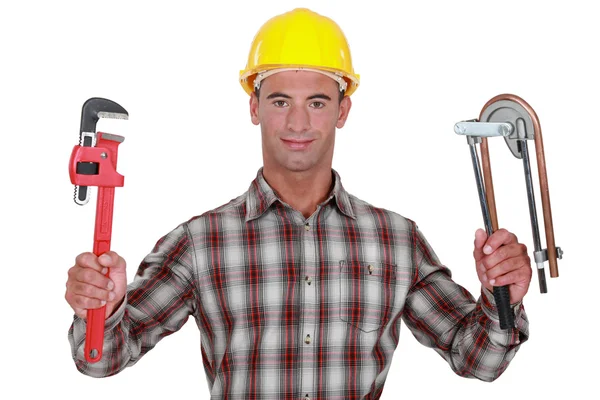 Hantverkare verktyg hand — Stockfoto