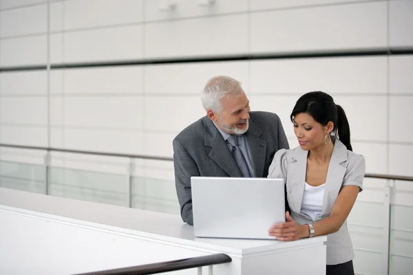 Businesspeople using a laptop — Stock Photo, Image