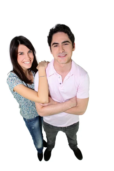 Studio full length shot of a young couple in love — Stock Photo, Image