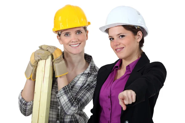 Female builder and architect — Stock Photo, Image