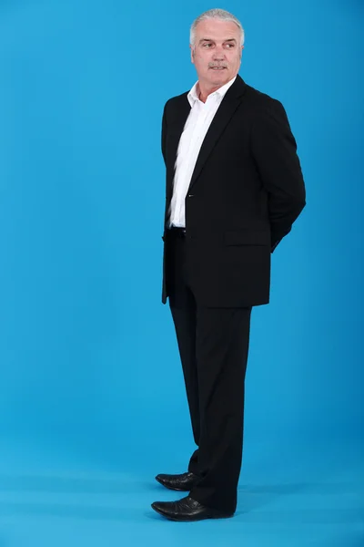 Grey haired man in suit — Stock Photo, Image