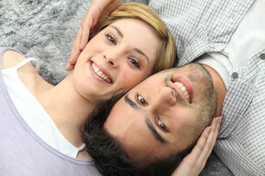 Young couple in love clipart