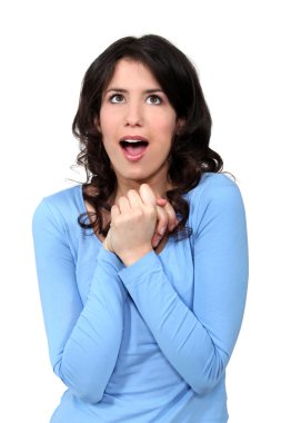 Overjoyed brunette clipart