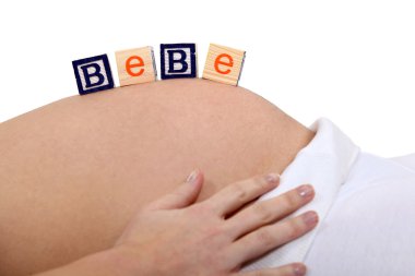 Belly of pregnant woman clipart