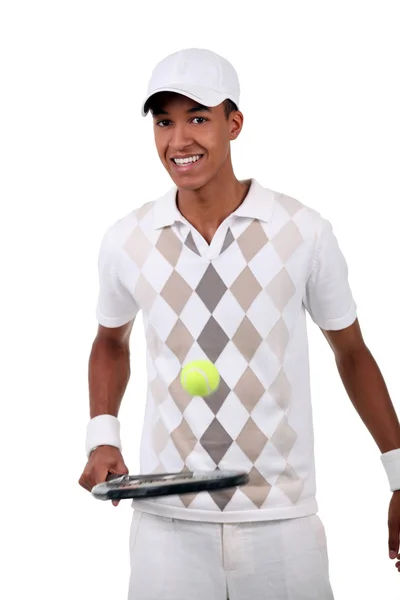 Тенісний гравець з ракеткою — стокове фото
