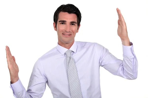 Człowiek ręce wyrażając objętości — Zdjęcie stockowe