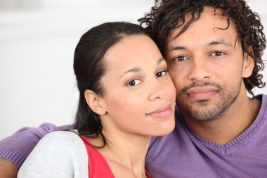 Portrait of young coloured couple clipart