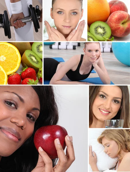Healthy living themed montage — Stock Photo, Image