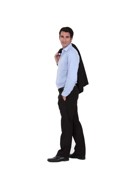 Porträt eines Geschäftsmannes mit der Hand in der Tasche — Stockfoto