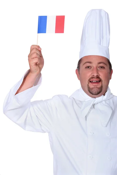 Chef con bandera francesa en miniatura —  Fotos de Stock