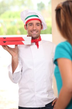 Pizza delivery man clipart