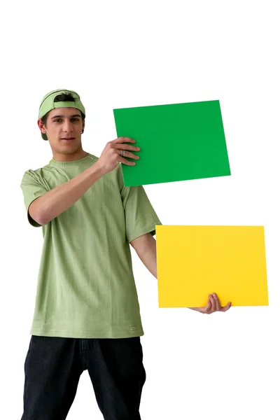 Man choosing a paint color — Stock Photo, Image