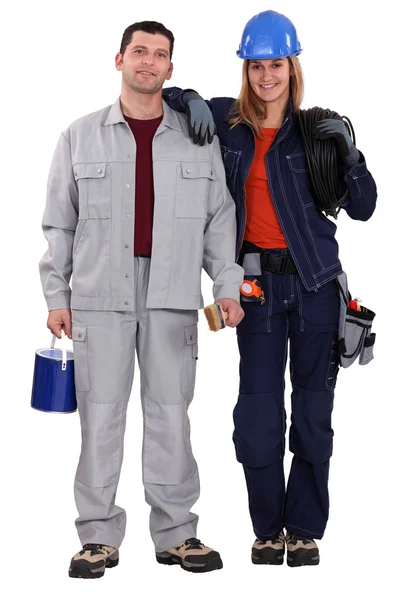 Decorator and electrician — Stock Photo, Image