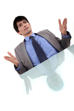 Businessman discussing something clipart