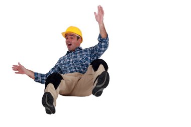 Construction worker falling clipart