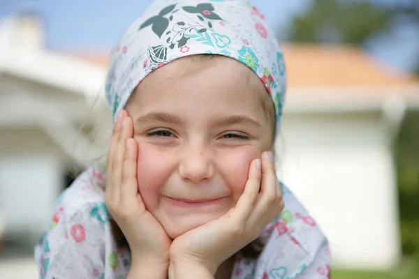 Little girl wearing a bandanna — Stock Photo, Image