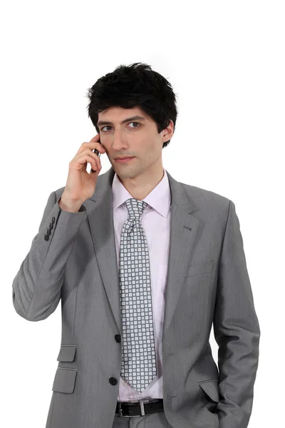 Uomo d'affari che fa telefonate — Foto Stock