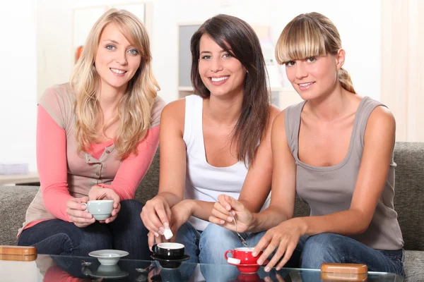 Portrait of three women at teatime — Stock Photo, Image