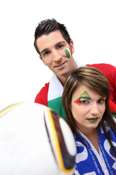 Fans of Italian soccer team — Stock Photo, Image