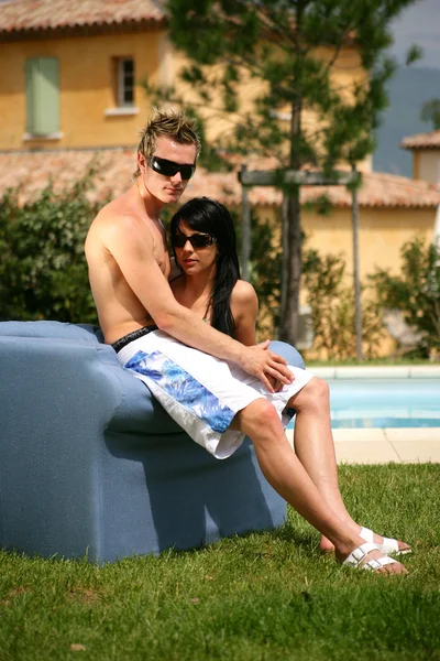 Couple enjoying their summer holiday — Stock Photo, Image
