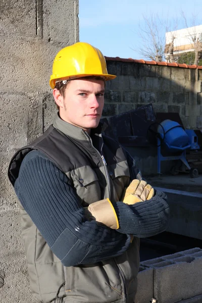 Bauarbeiter auf der Baustelle — Stockfoto