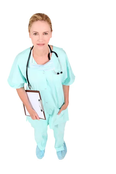 Hoge-hoek shot van een verpleegster — Stockfoto
