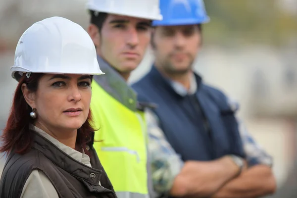 Three construction colleagues — Stock Photo, Image