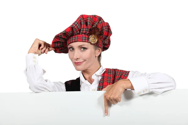 Mulher escocesa em traje tradicional — Fotografia de Stock