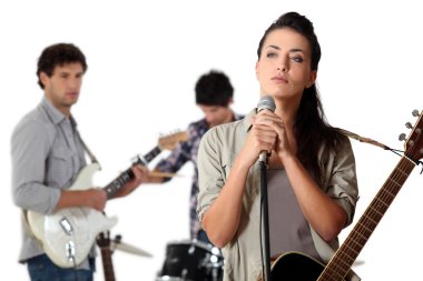 Group of young musicians clipart