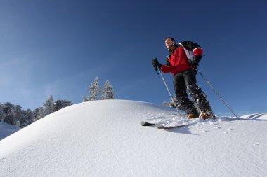Man skiing clipart