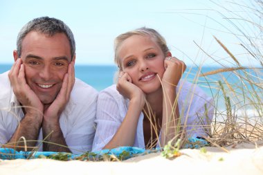 Couple on the beach clipart